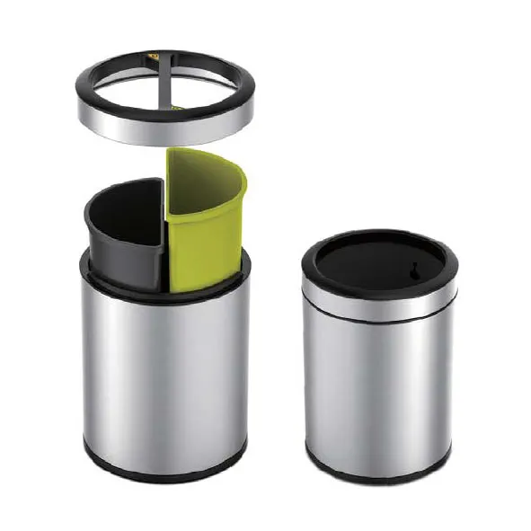 RECYCLE BIN RVS DUO ROND 10L