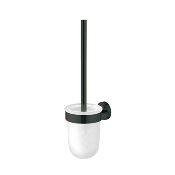 TOILETBORSTEL DELTA ZWART INCL. GLAZEN HOUDER