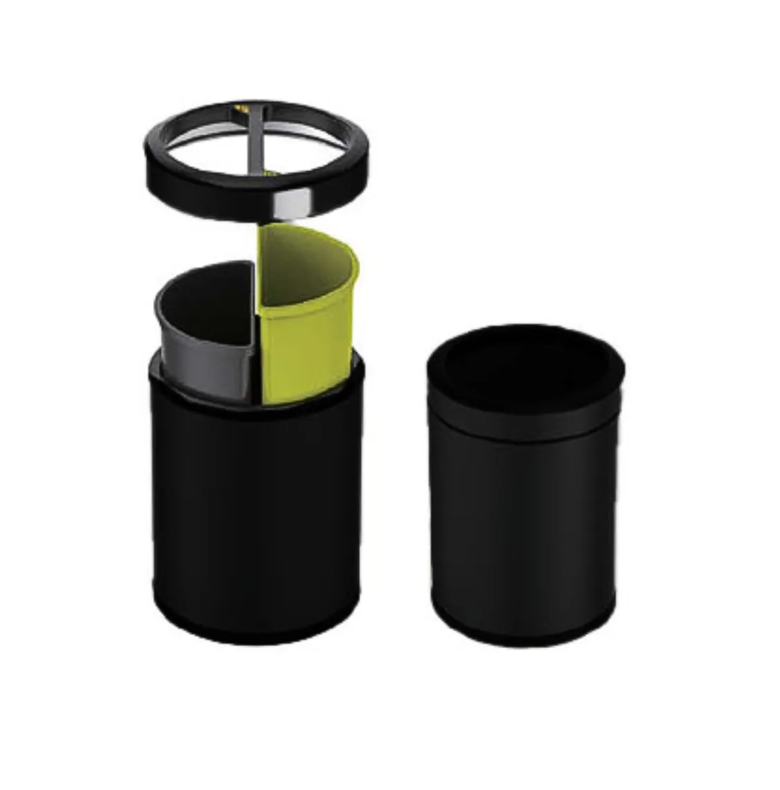 RECYCLE BIN ZWART DUO ROND 10L